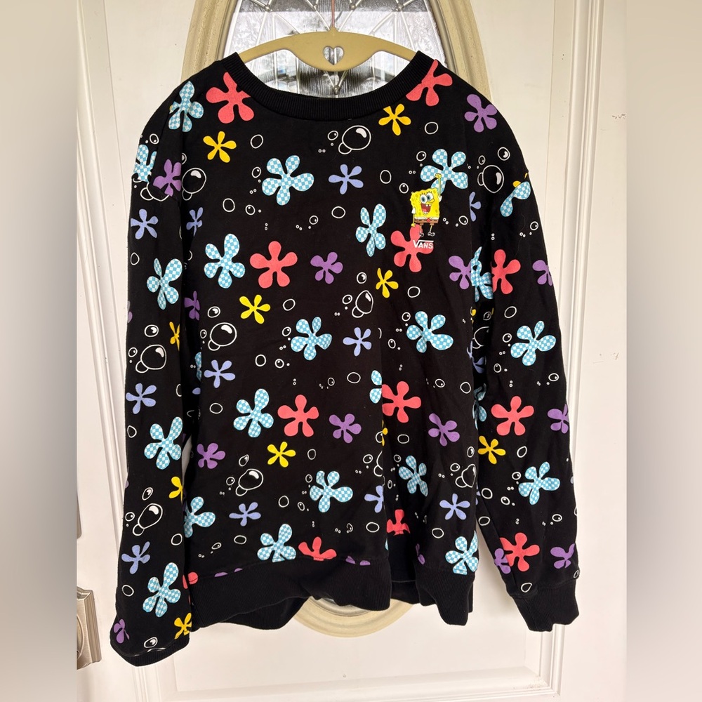 Vans Black Sweatshirt with SpongeBob Design